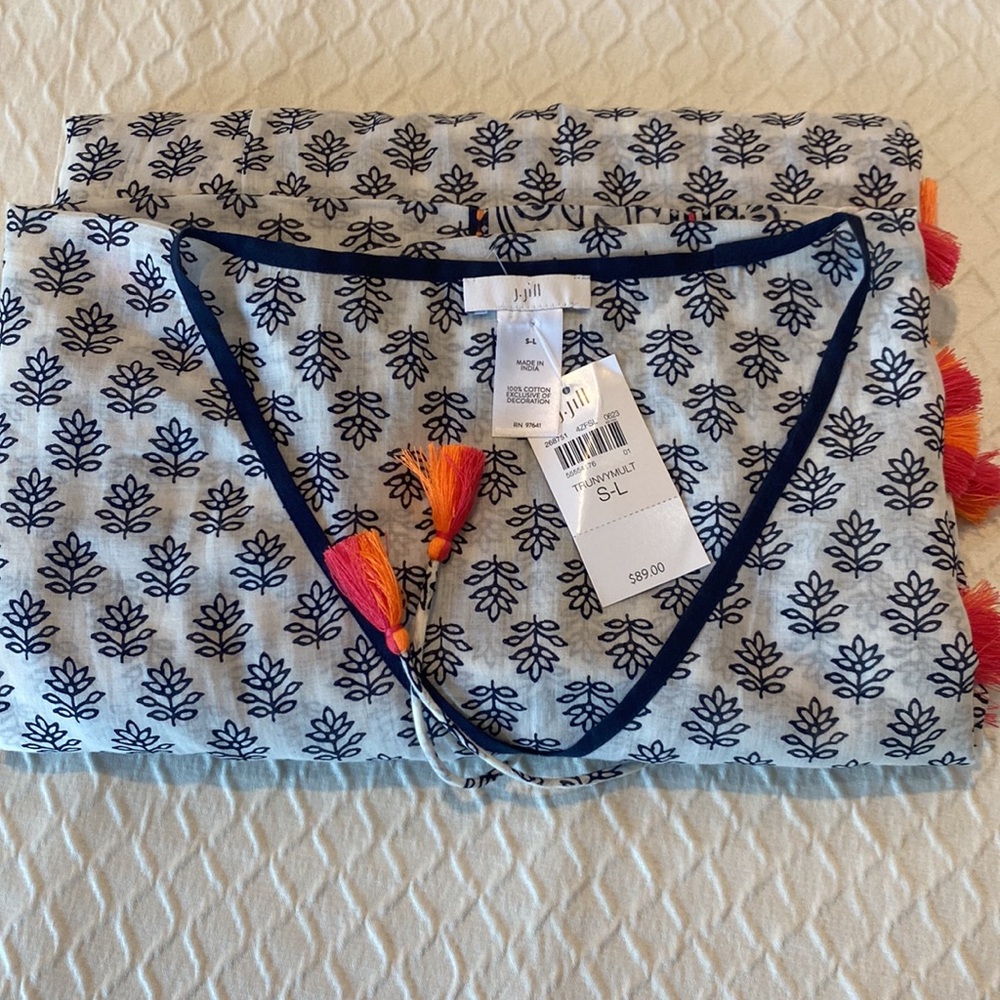 J.Jill swim cover-up/poolside loungewear. size S-L (OSFM) NWT - Picture 7 of 13